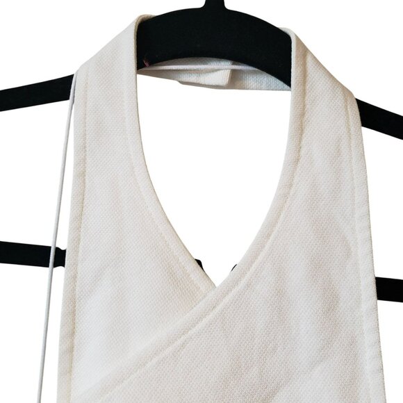 Rosetta Getty White Cotton Linen Button Criss Cross Halter Top Gold Buttons Chic - Picture 6 of 13